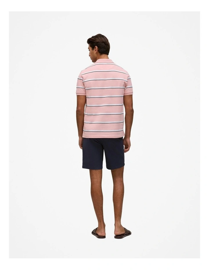 Cotton Pique Double Stripe Polo in Light Pink image 6
