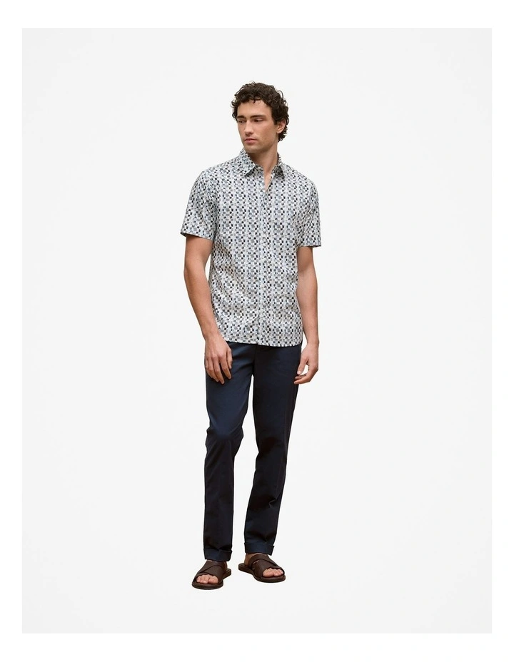 Reed Poplin Short Sleeve Shirt in Navy image 3