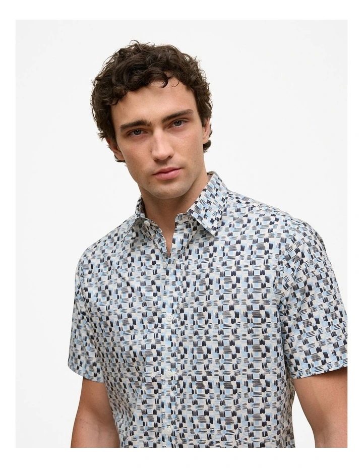 Reed Poplin Short Sleeve Shirt in Navy image 4
