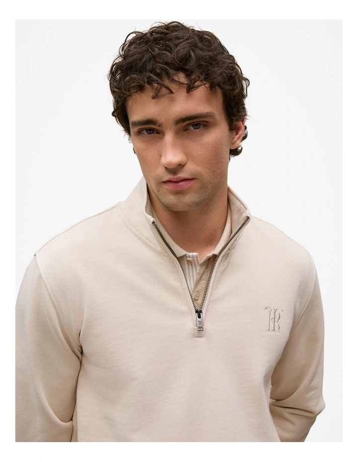 Mercerised Cotton Tipped Polo in Fawn image 4