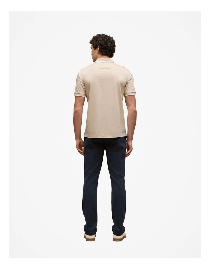 Mercerised Cotton Tipped Polo in Fawn image 6