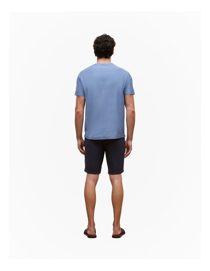 Cotton Jacquard Stripe T-shirt in Dusty Blue image 5