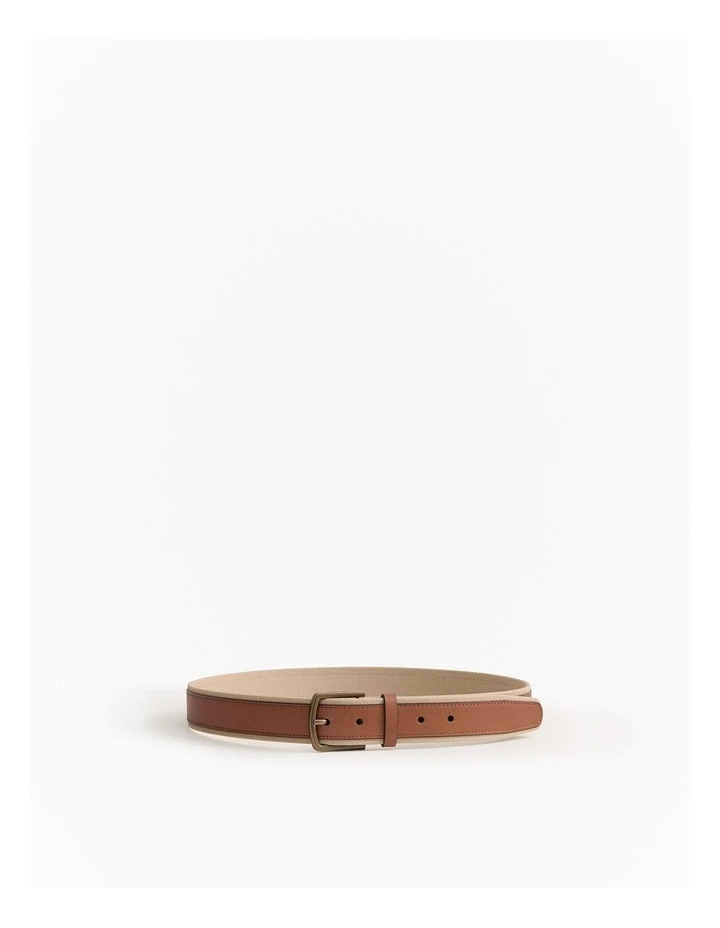 Roan Leather Canvas Belt in Dark Camel image 1