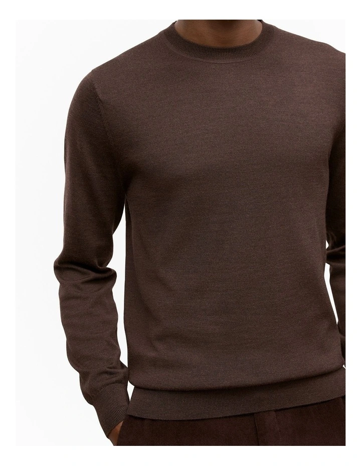 Merino Classic Crew in Espresso image 3