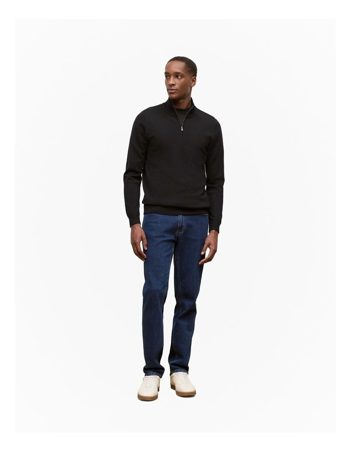 Merino Half Zip in Black image 2