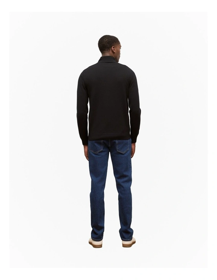 Merino Half Zip in Black image 5