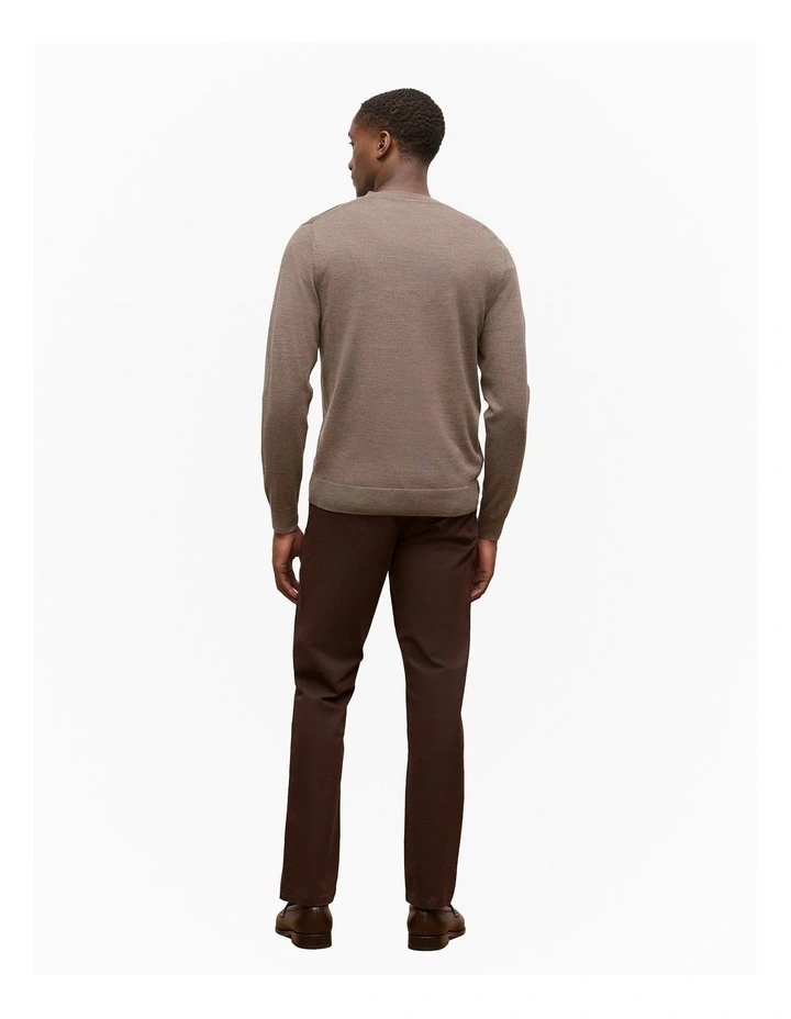 Merino V Neck in Cocoa image 5