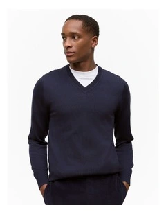 Merino V Neck in Night Sky