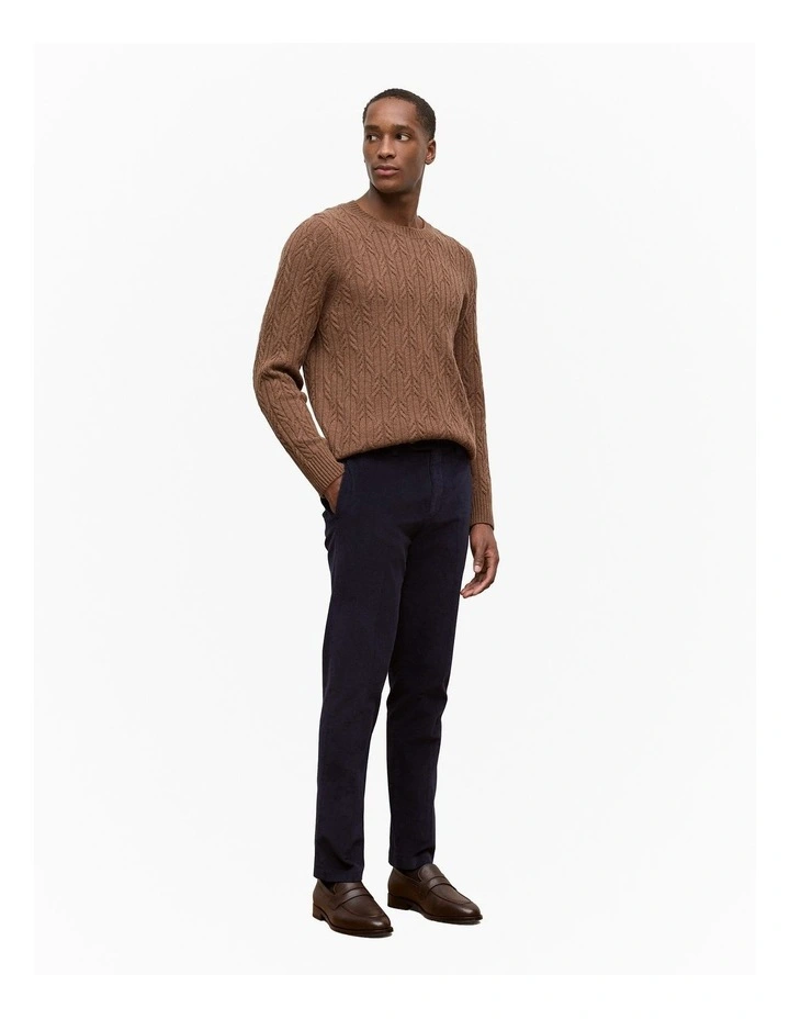 Wool Cable Knit Crew in Sierra image 4