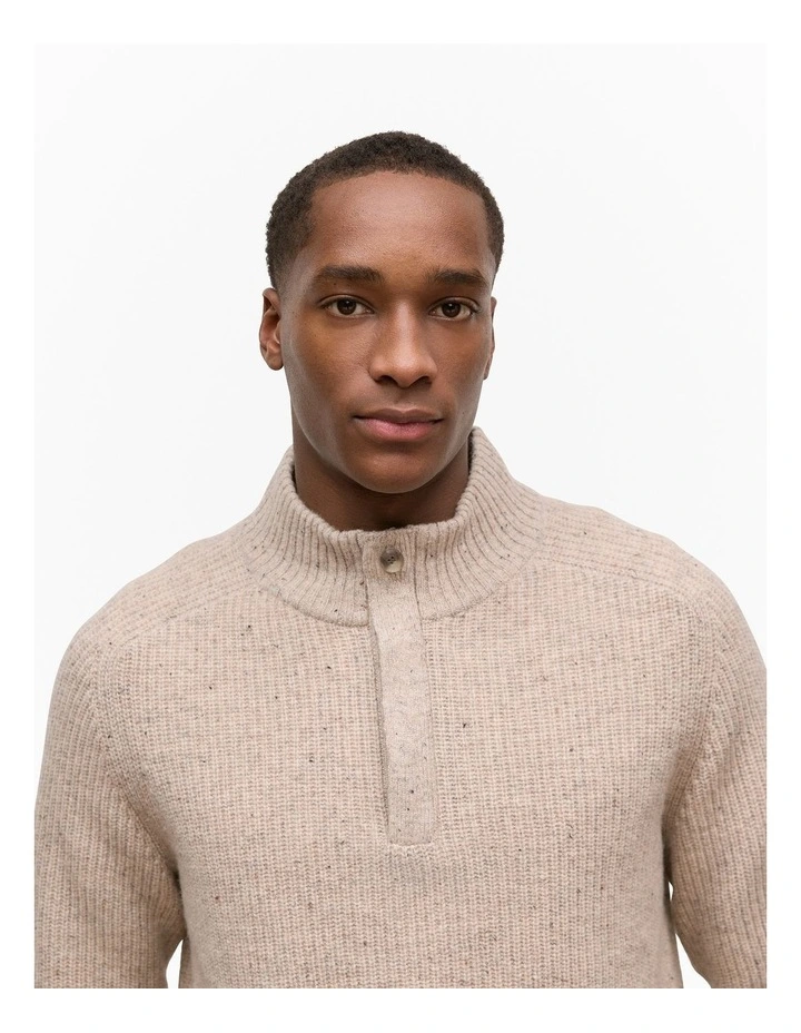 Merino Nep Half Zip Pullover in Fawn image 4