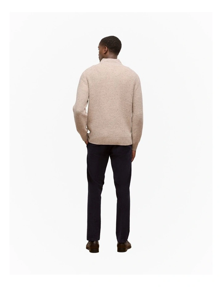 Merino Nep Half Zip Pullover in Fawn image 5