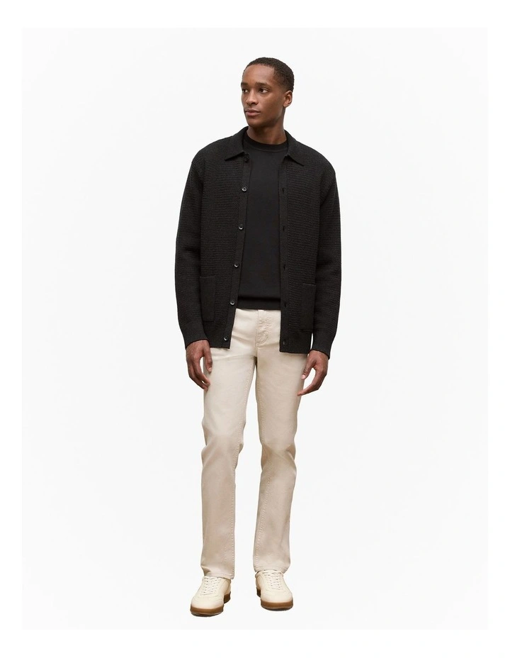 Merino Textured Shacket in Charcoal Melange image 3