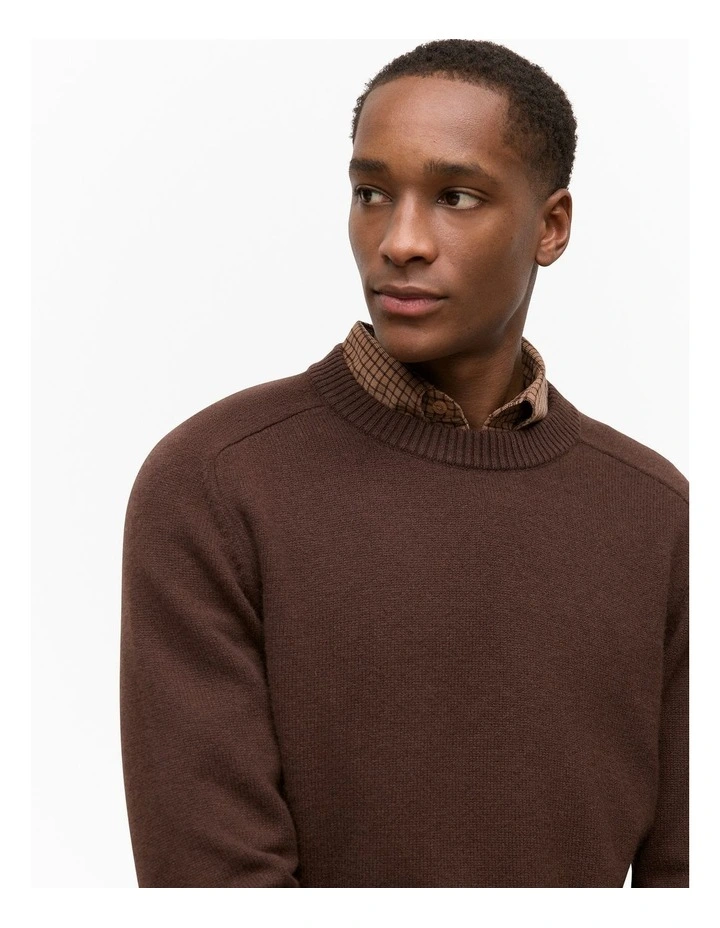 Cashmere Crew Pullover in Espresso image 3