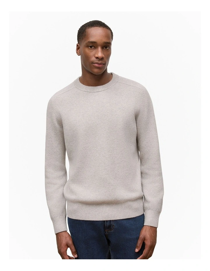 Cashmere Crew Pullover in Grey Melange image 1