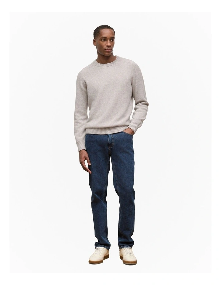 Cashmere Crew Pullover in Grey Melange image 3