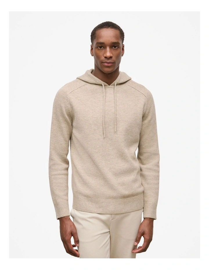 Wool Drawstring Hoodie in Fawn image 1