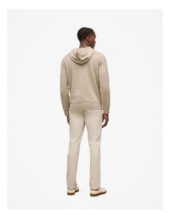 Wool Drawstring Hoodie in Fawn image 6
