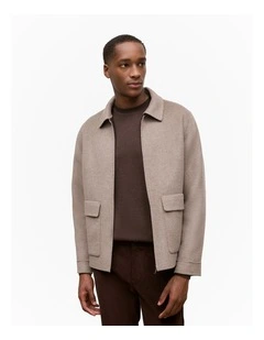 Double-faced Zip Front Jacket in Cinder