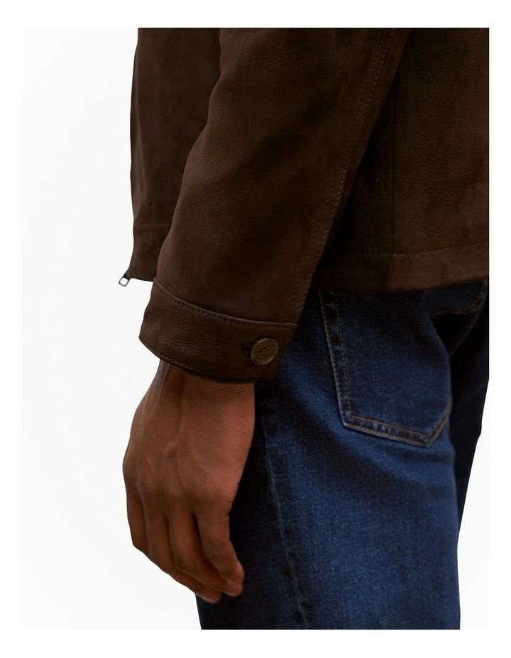 Suede Jacket in Coffee Bean image 4