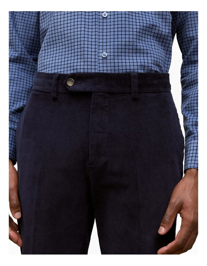 Tailored Cord Trouser in Navy image 3