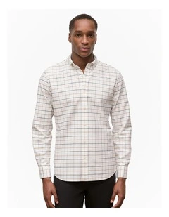 Fine Check Oxford Shirt in Marshmallow