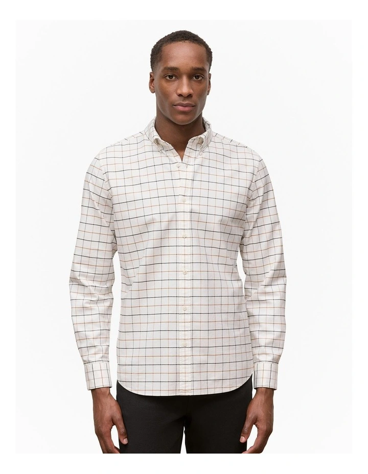Fine Check Oxford Shirt in Marshmallow image 1