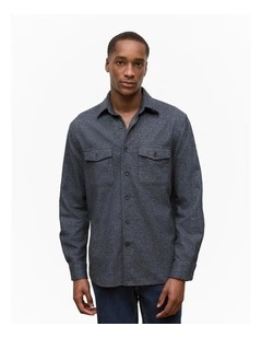 Puppytooth Overshirt in Navy