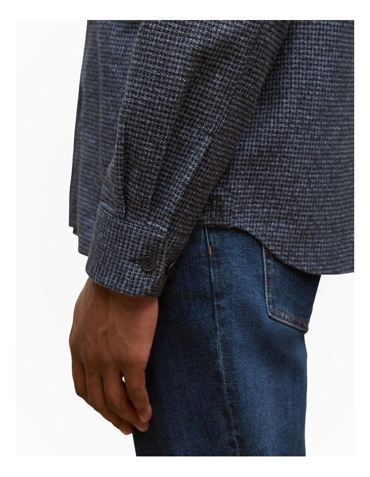 Puppytooth Overshirt in Navy image 4