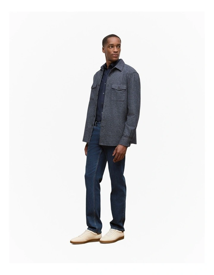 Puppytooth Overshirt in Navy image 5