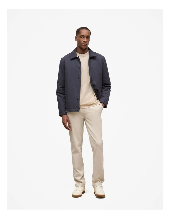 Mercerised Cotton Tipped Long Sleeve T-shirt in Fawn image 2