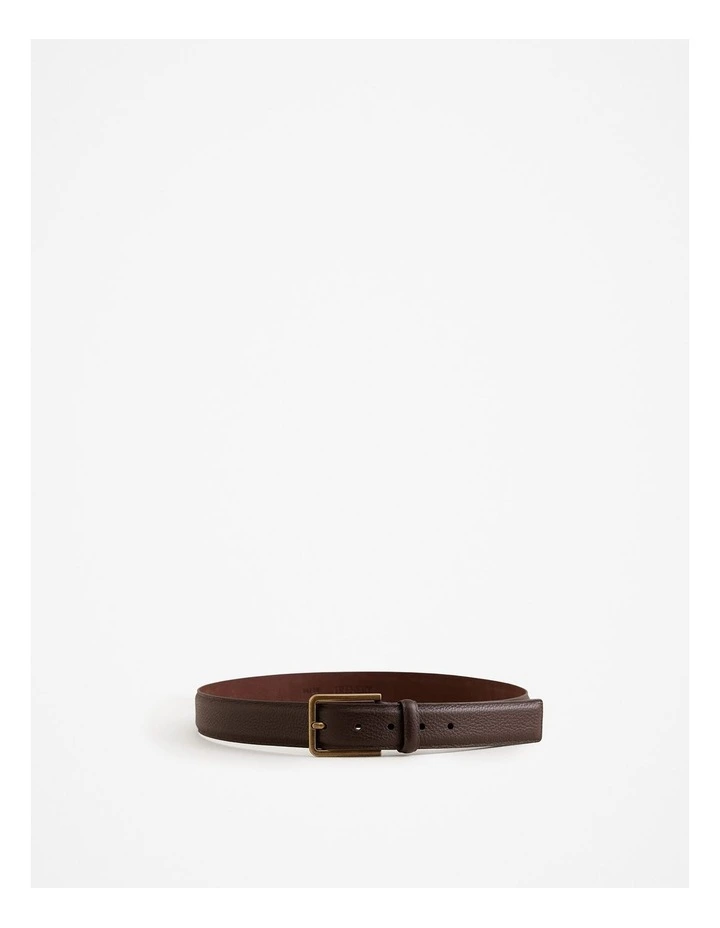 Mica Grain-leather Belt in Espresso image 1