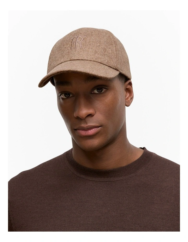 Leo Wool Blend Monogram Cap in Sierra image 2