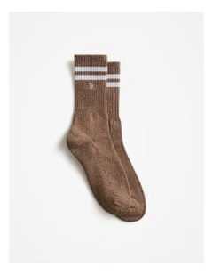 Monogram Rib Sport Sock in Sierra