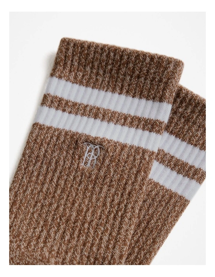 Monogram Rib Sport Sock in Sierra image 2