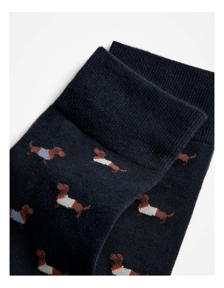 Sweater Dog Sock in Night Sky image 2