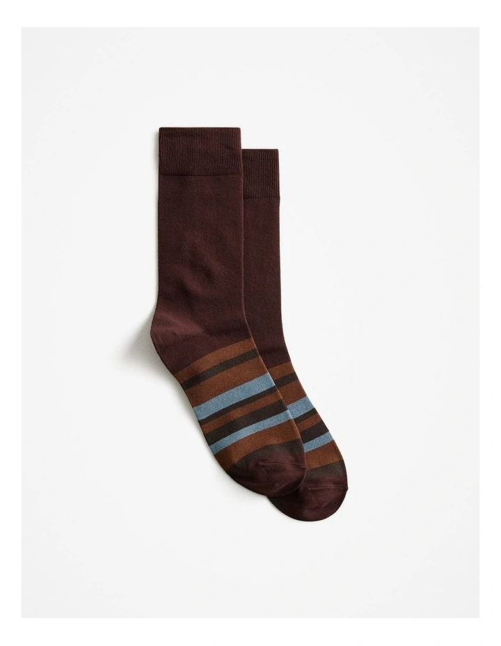 Bold Stripe Sock in Espresso image 1
