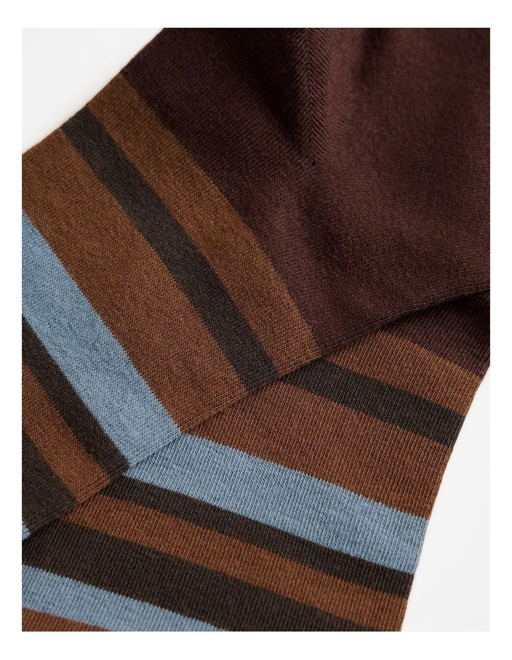 Bold Stripe Sock in Espresso image 2