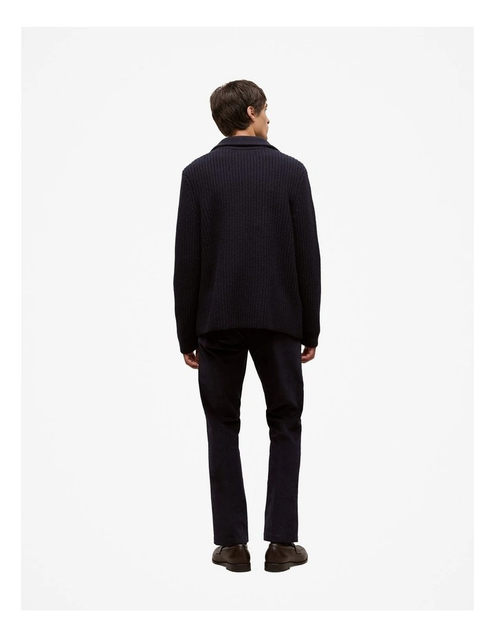 Merino Lapel Cardigan in Navy image 6