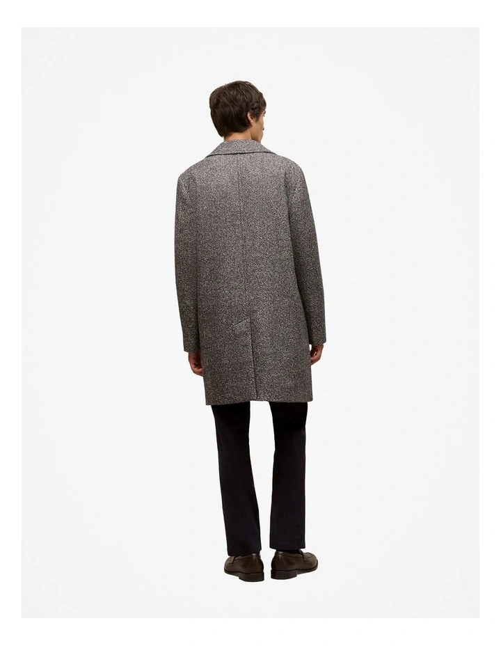Italian Wool Blend Longline Coat in Charcoal image 6