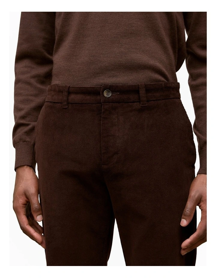 Regular Fit Cord Pant in Coffee Bean image 3