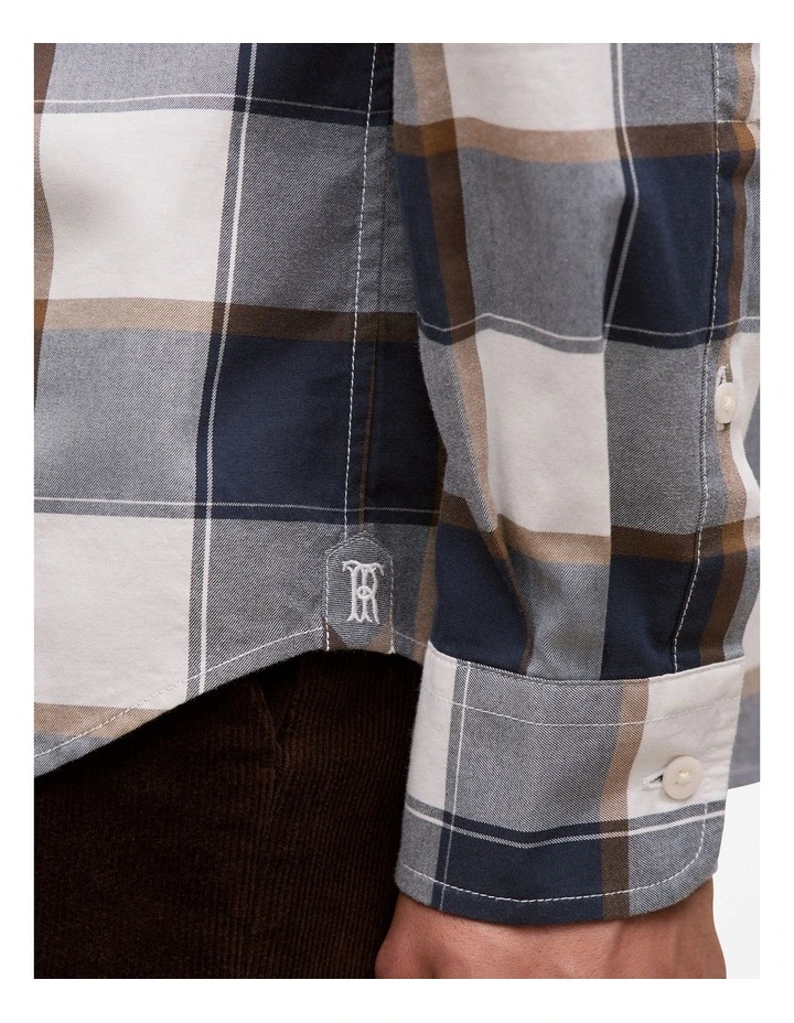 Regular Fit Brushed Check Shirt in Marshmallow image 4