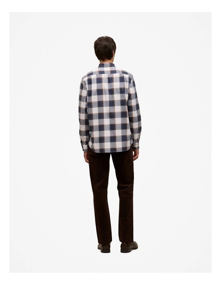 Regular Fit Brushed Check Shirt in Marshmallow image 6