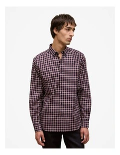 Regular Fit Fine Check Shirt in Navy