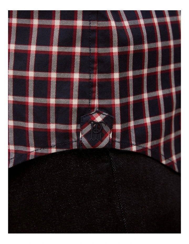 Regular Fit Fine Check Shirt in Navy image 4