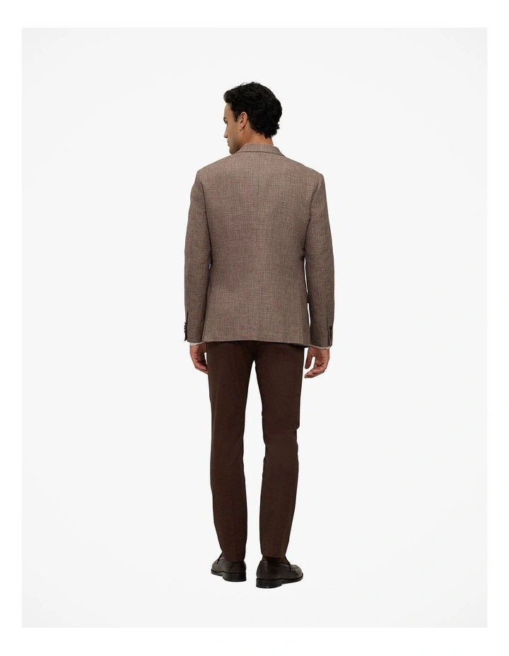 Linen Cotton Textured Blazer in Cocoa image 6