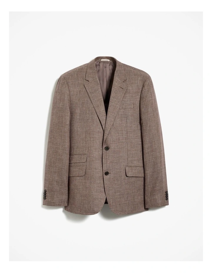 Linen Cotton Textured Blazer in Cocoa image 7