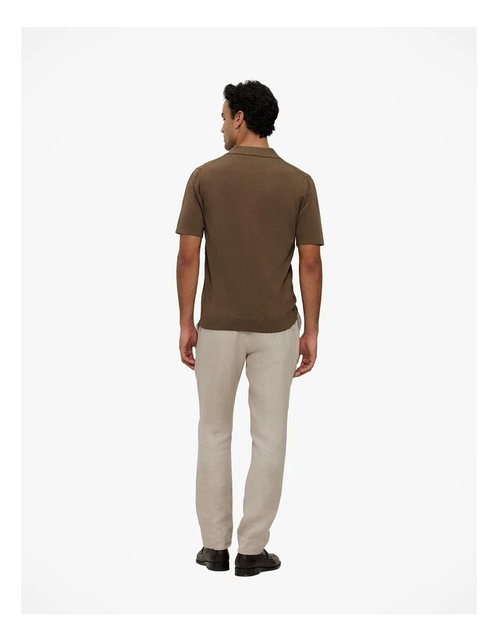 Mercerised Diamond Knit Polo in Cocoa image 4