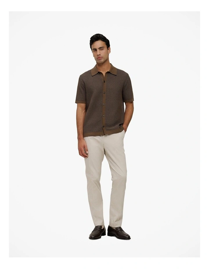 Jacquard Geo Knit Shirt in Cocoa image 3