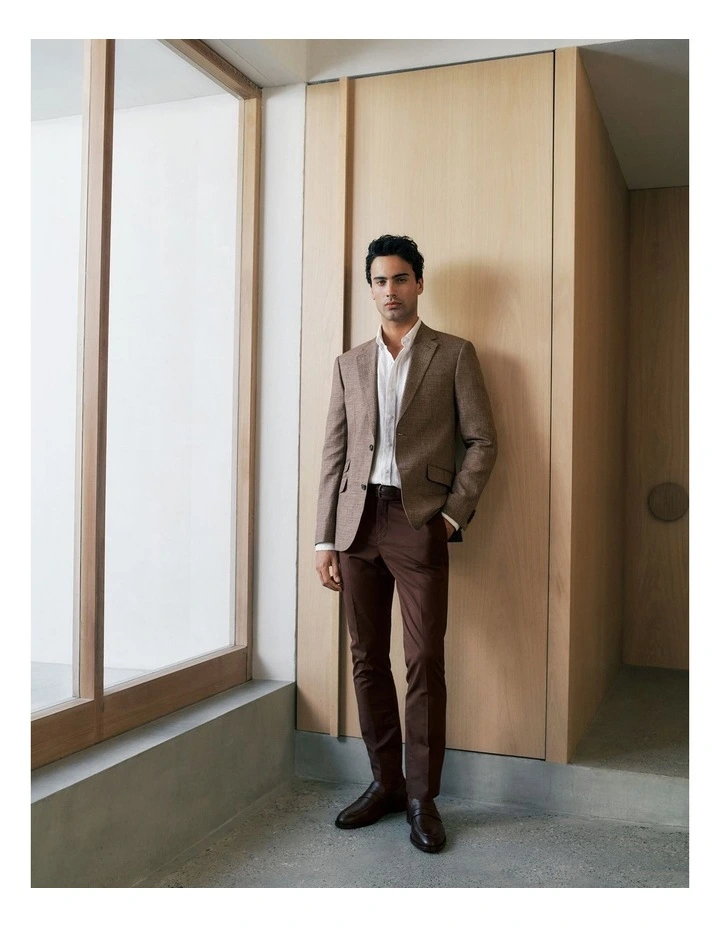 Cotton Twill Trouser in Coffee image 2