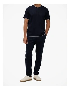Ponte Straight Leg Pant in Navy
